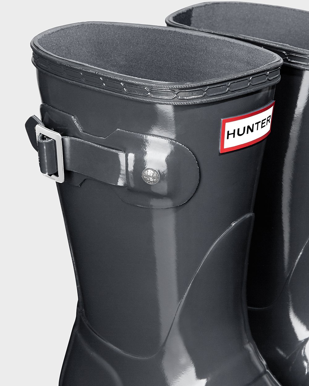 Hunter Kısa Yağmur Çizmesi Bayan Gri - Original Gloss - Türkiye HQ4178023